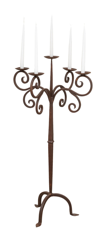 Biscottini CANDELIERE A PIANTANA IN FERRO BATTUTO LAVORATO A MANO dimensioni lunghezza