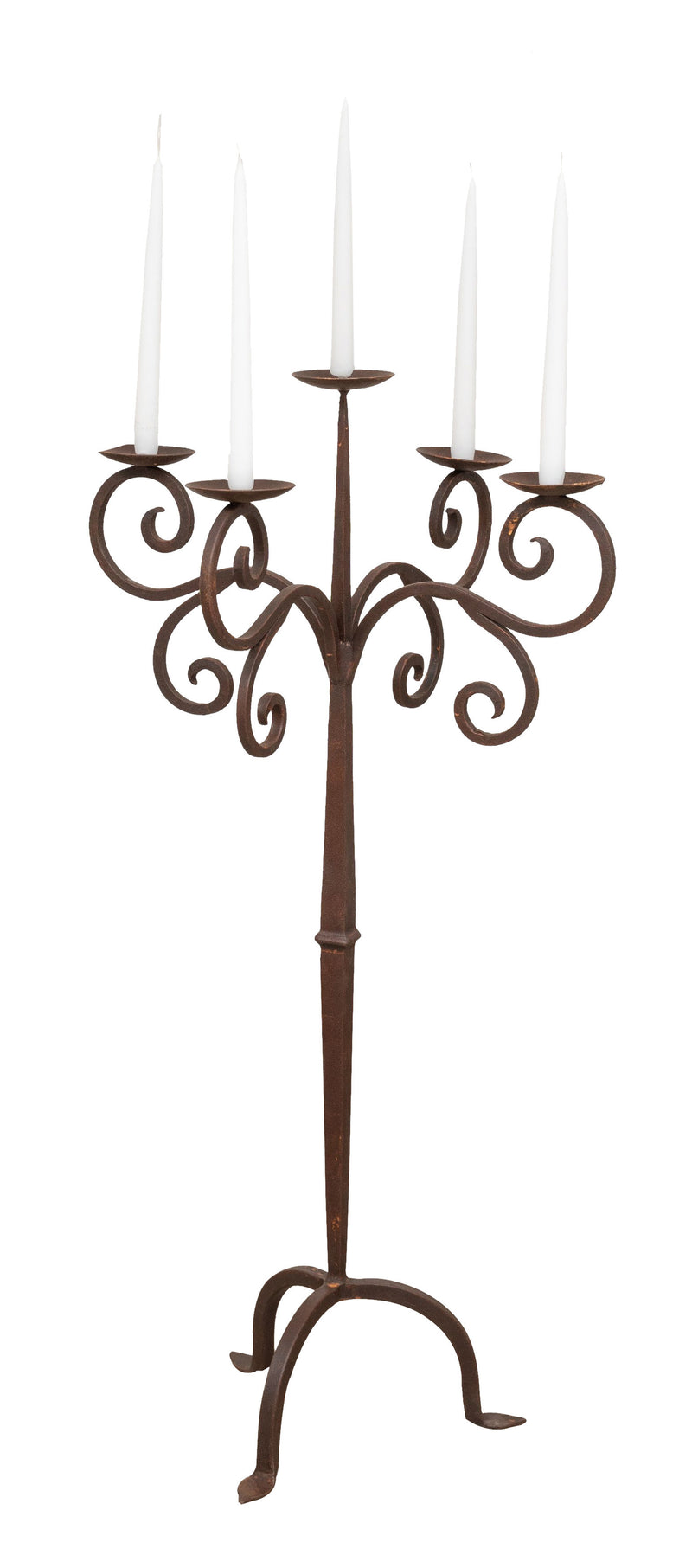 Biscottini CANDELIERE A PIANTANA IN FERRO BATTUTO LAVORATO A MANO dimensioni lunghezza