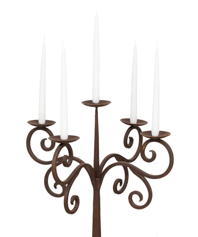 Biscottini CANDELIERE A PIANTANA IN FERRO BATTUTO LAVORATO A MANO dimensioni lunghezza