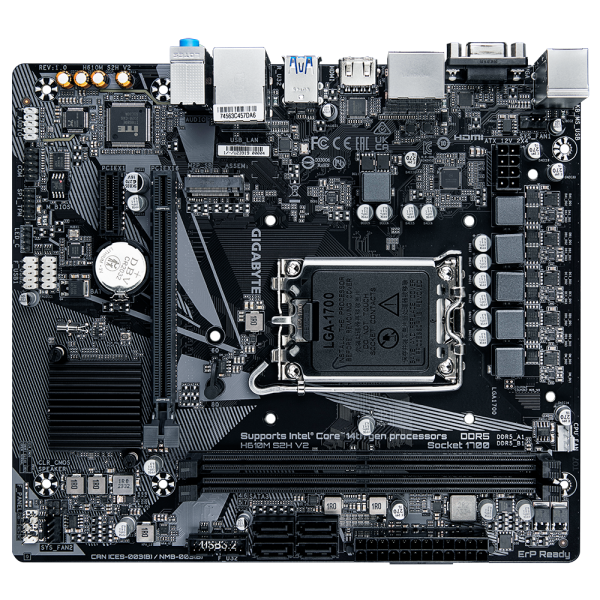 Gigabyte H610M S2H V2 - 1.0 - scheda madre - micro ATX - socket LGA1700 - chipset H610 - USB 3.2 Gen 1 - Gigabit LAN - grafica integrata (CPU richiesta)
