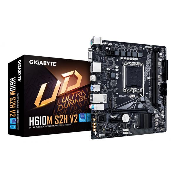 Gigabyte H610M S2H V2 - 1.0 - scheda madre - micro ATX - socket LGA1700 - chipset H610 - USB 3.2 Gen 1 - Gigabit LAN - grafica integrata (CPU richiesta)