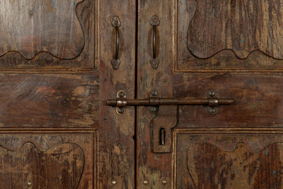 Biscottini Porta portone in legno massello e ferro da interno o da esterno vecchia e antica medievale scorrevole