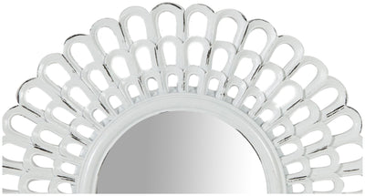 Biscottini Specchiera da appoggio diam.L21xPR2 cm finitura bianco anticato. Realizzata