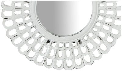 Biscottini Specchiera da appoggio diam.L21xPR2 cm finitura bianco anticato. Realizzata