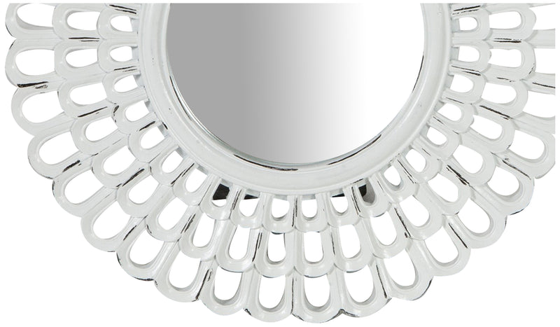 Biscottini Specchiera da appoggio diam.L21xPR2 cm finitura bianco anticato. Realizzata