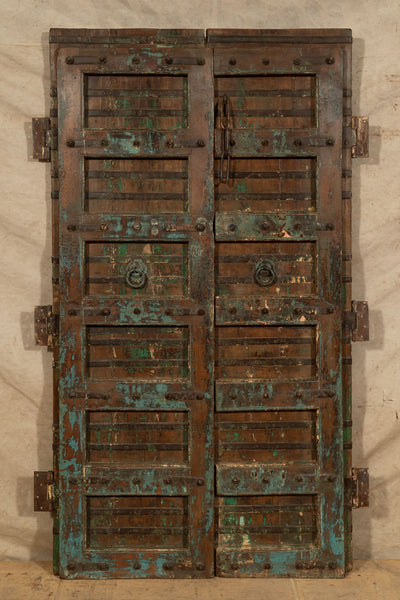 Biscottini Porta portone in legno massello e ferro da interno o da esterno vecchia e antica medievale scorrevole