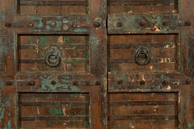 Biscottini Porta portone in legno massello e ferro da interno o da esterno vecchia e antica medievale scorrevole