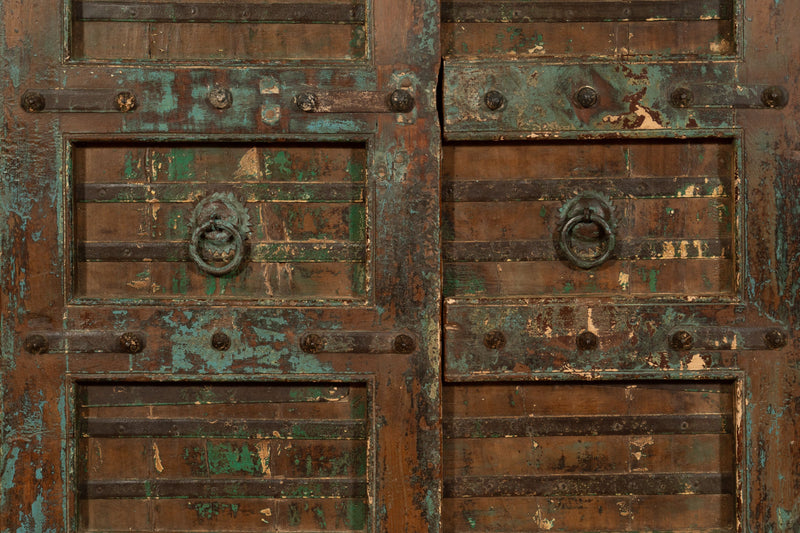 Biscottini Porta portone in legno massello e ferro da interno o da esterno vecchia e antica medievale scorrevole