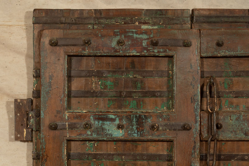 Biscottini Porta portone in legno massello e ferro da interno o da esterno vecchia e antica medievale scorrevole