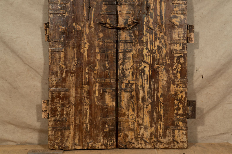 Biscottini Porta portone in legno massello e ferro da interno o da esterno vecchia e antica medievale scorrevole