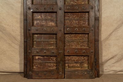 Biscottini Porta portone in legno massello e ferro da interno o da esterno vecchia e antica medievale scorrevole