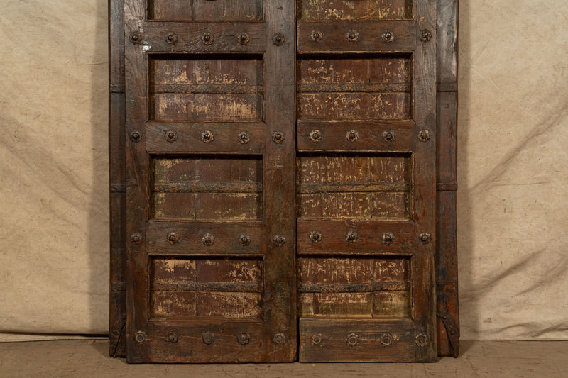 Biscottini Porta portone in legno massello e ferro da interno o da esterno vecchia e antica medievale scorrevole