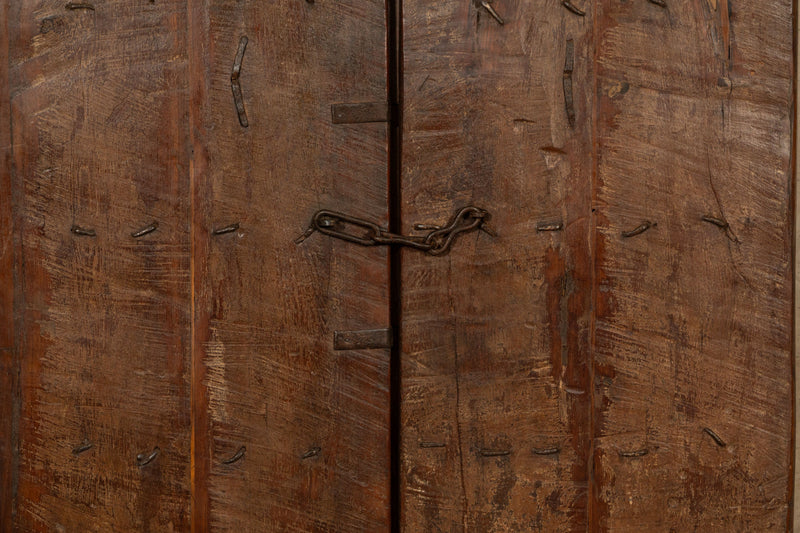 Biscottini Porta portone in legno massello e ferro da interno o da esterno vecchia e antica medievale scorrevole