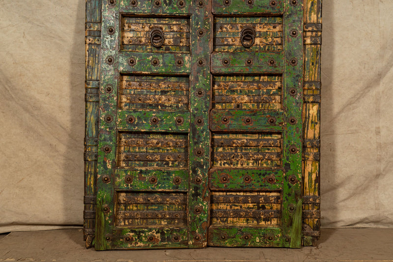 Biscottini Porta portone in legno massello e ferro da interno o da esterno vecchia e antica medievale scorrevole