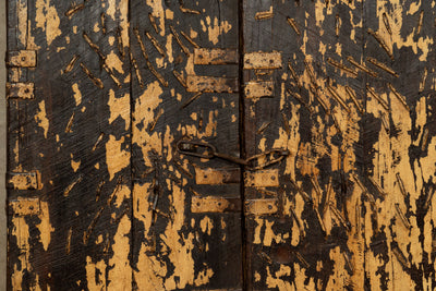 Biscottini Porta portone in legno massello e ferro da interno o da esterno vecchia e antica medievale scorrevole