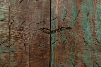 Biscottini Porta portone in legno massello e ferro da interno o da esterno vecchia e antica medievale scorrevole