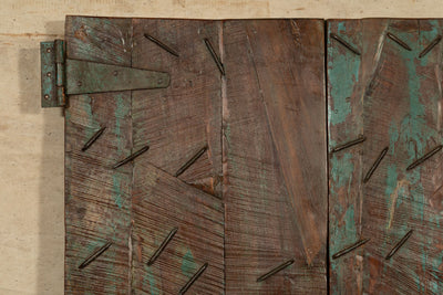 Biscottini Porta portone in legno massello e ferro da interno o da esterno vecchia e antica medievale scorrevole