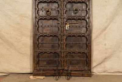 Biscottini Porta portone in legno massello e ferro da interno o da esterno vecchia e antica medievale scorrevole