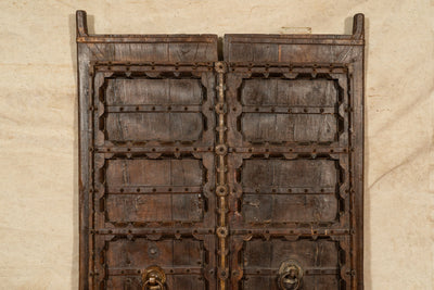 Biscottini Porta portone in legno massello e ferro da interno o da esterno vecchia e antica medievale scorrevole