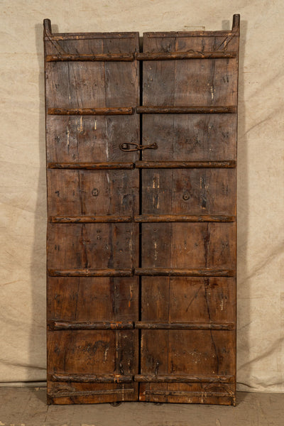 Biscottini Porta portone in legno massello e ferro da interno o da esterno vecchia e antica medievale scorrevole