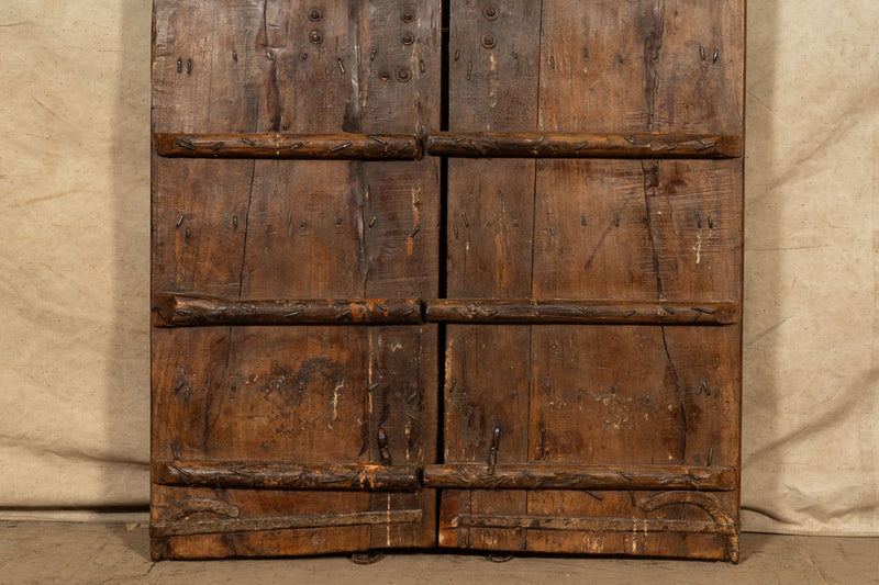 Biscottini Porta portone in legno massello e ferro da interno o da esterno vecchia e antica medievale scorrevole