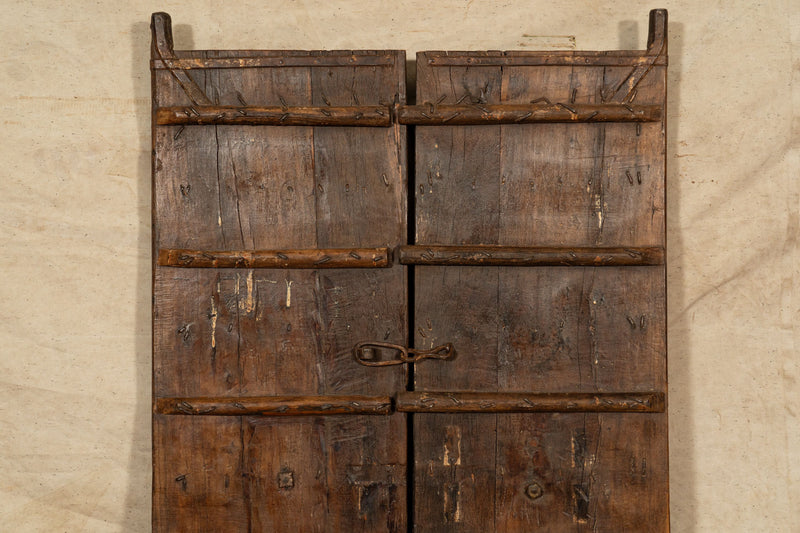 Biscottini Porta portone in legno massello e ferro da interno o da esterno vecchia e antica medievale scorrevole