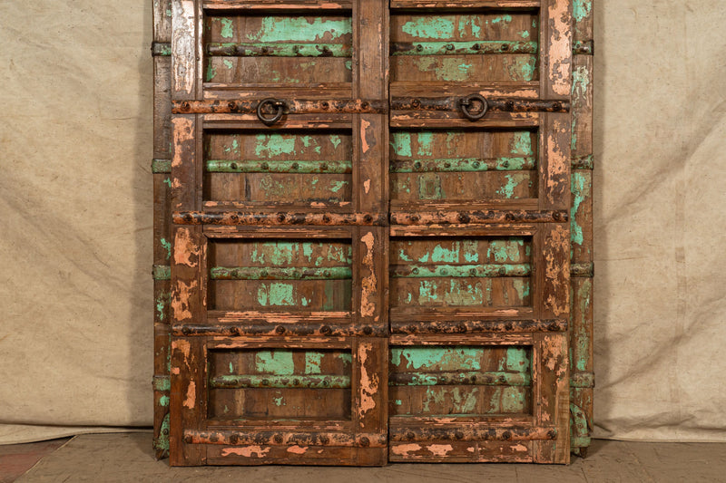 Biscottini Porta portone in legno massello e ferro da interno o da esterno vecchia e antica medievale scorrevole