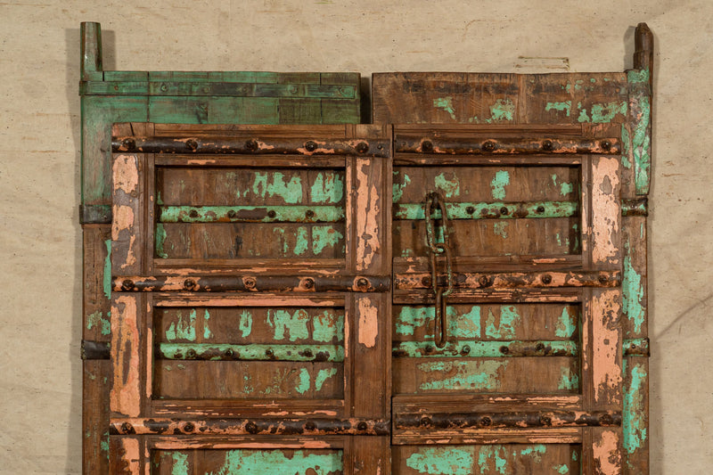 Biscottini Porta portone in legno massello e ferro da interno o da esterno vecchia e antica medievale scorrevole