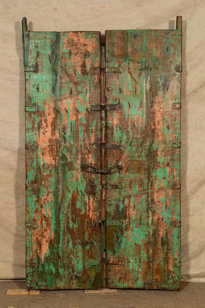 Biscottini Porta portone in legno massello e ferro da interno o da esterno vecchia e antica medievale scorrevole