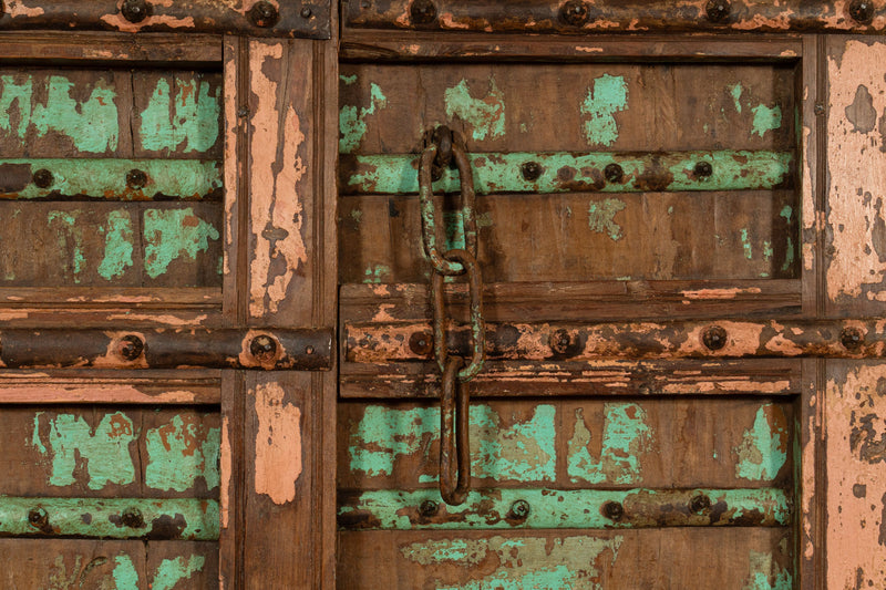 Biscottini Porta portone in legno massello e ferro da interno o da esterno vecchia e antica medievale scorrevole