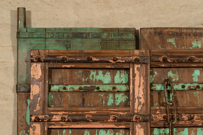 Biscottini Porta portone in legno massello e ferro da interno o da esterno vecchia e antica medievale scorrevole