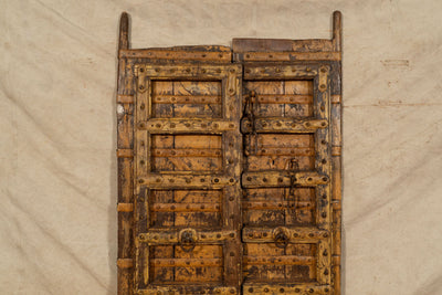 Biscottini Porta portone in legno massello e ferro da interno o da esterno vecchia e antica medievale scorrevole