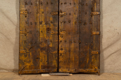 Biscottini Porta portone in legno massello e ferro da interno o da esterno vecchia e antica medievale scorrevole
