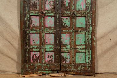 Biscottini Porta portone in legno massello e ferro da interno o da esterno vecchia e antica medievale scorrevole