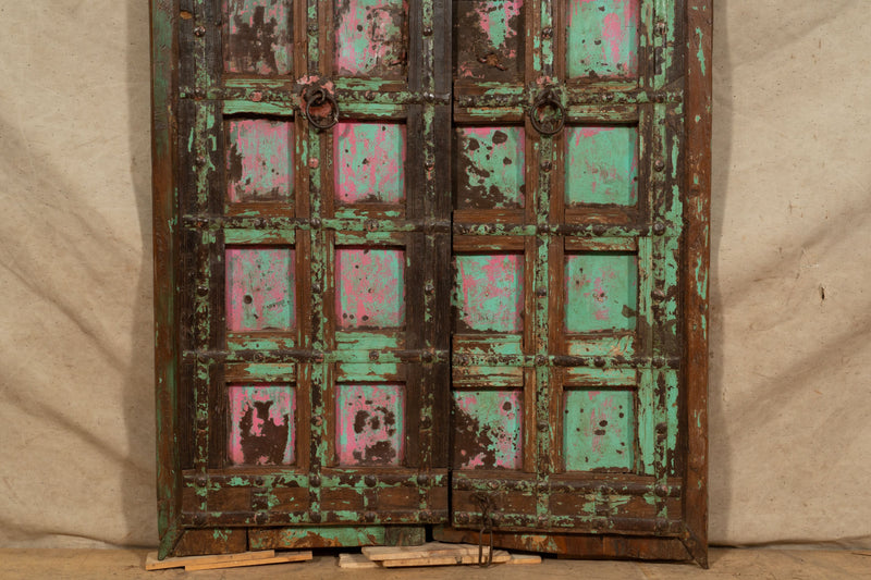 Biscottini Porta portone in legno massello e ferro da interno o da esterno vecchia e antica medievale scorrevole