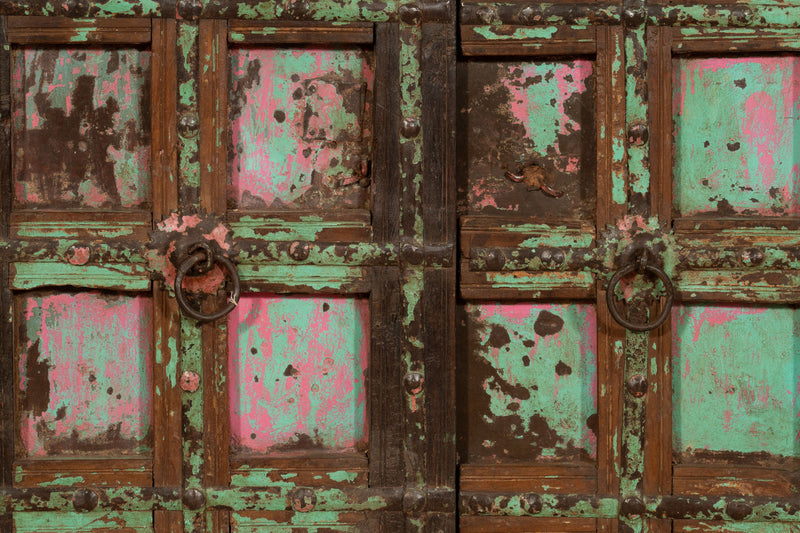 Biscottini Porta portone in legno massello e ferro da interno o da esterno vecchia e antica medievale scorrevole