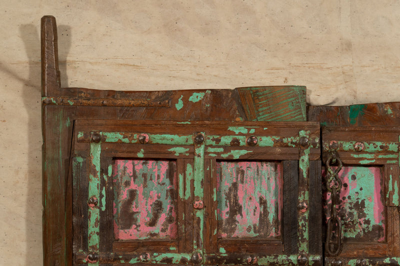 Biscottini Porta portone in legno massello e ferro da interno o da esterno vecchia e antica medievale scorrevole