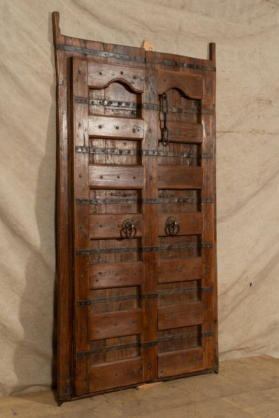 Biscottini Porta portone in legno massello e ferro da interno o da esterno vecchia e antica medievale scorrevole