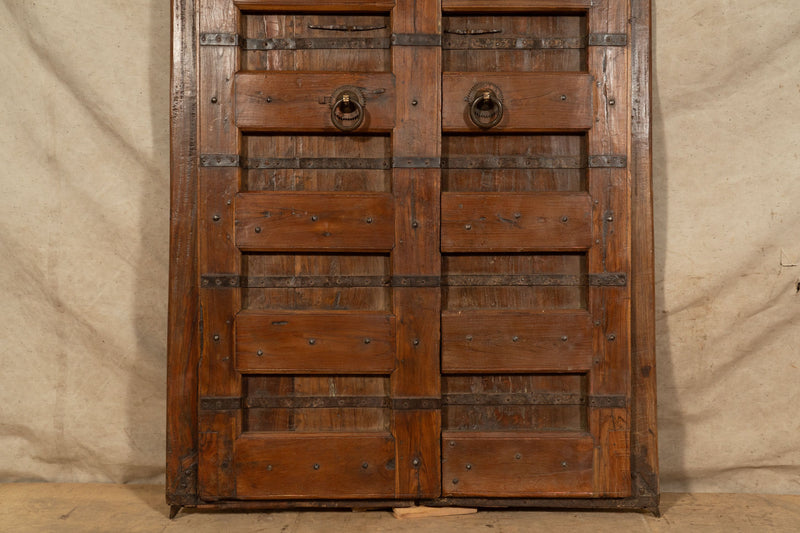 Biscottini Porta portone in legno massello e ferro da interno o da esterno vecchia e antica medievale scorrevole