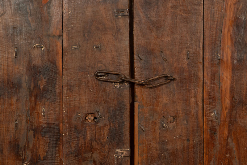 Biscottini Porta portone in legno massello e ferro da interno o da esterno vecchia e antica medievale scorrevole