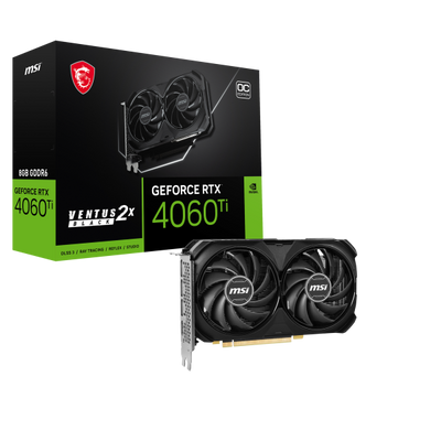 MSI GeForce RTX 4060 Ti VENTUS 2X BLACK 8G OC NVIDIA 8 GB GDDR6