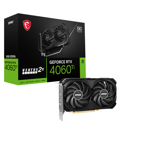 MSI GeForce RTX 4060 Ti VENTUS 2X BLACK 8G OC NVIDIA 8 GB GDDR6