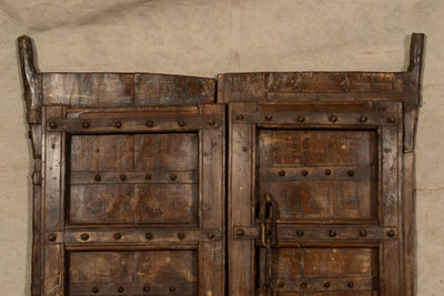 Biscottini Porta portone in legno massello e ferro da interno o da esterno vecchia e antica medievale scorrevole