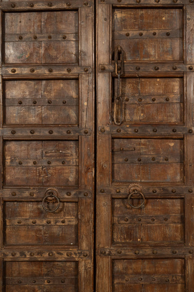 Biscottini Porta portone in legno massello e ferro da interno o da esterno vecchia e antica medievale scorrevole