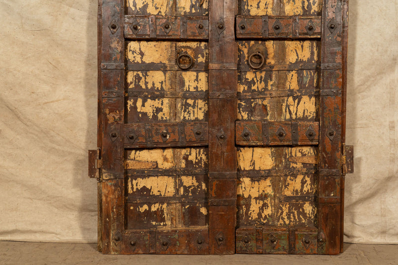 Biscottini Porta portone in legno massello e ferro da interno o da esterno vecchia e antica medievale scorrevole