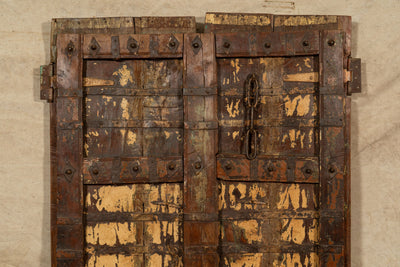 Biscottini Porta portone in legno massello e ferro da interno o da esterno vecchia e antica medievale scorrevole