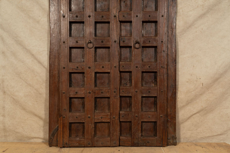 Biscottini Porta portone in legno massello e ferro da interno o da esterno vecchia e antica medievale scorrevole