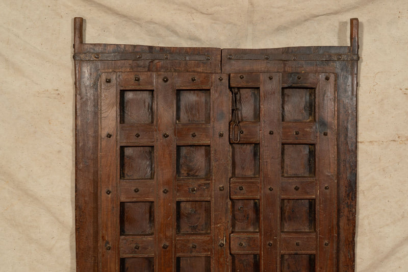 Biscottini Porta portone in legno massello e ferro da interno o da esterno vecchia e antica medievale scorrevole