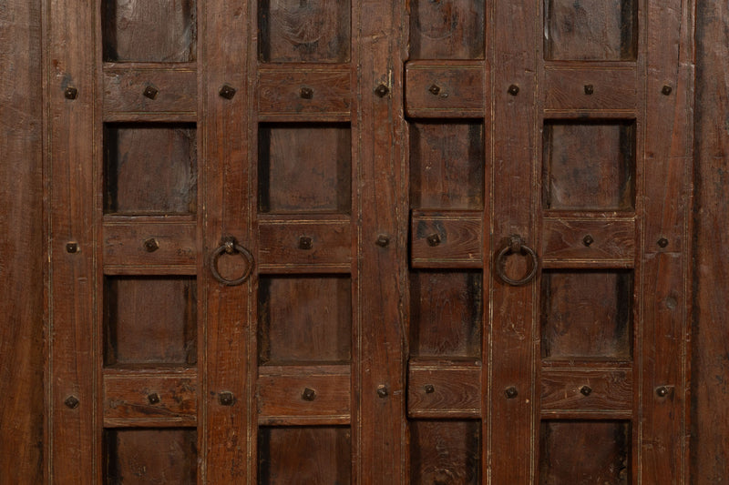 Biscottini Porta portone in legno massello e ferro da interno o da esterno vecchia e antica medievale scorrevole