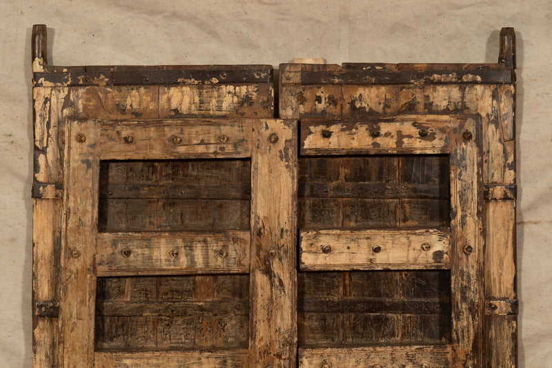 Biscottini Porta portone in legno massello e ferro da interno o da esterno vecchia e antica medievale scorrevole